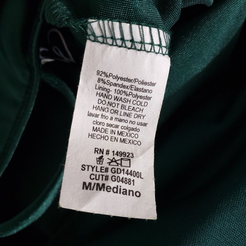 Windsor Lola High Slit Satin Formal Evening Gown Emerald Hunter Green Medium - Picture 10 of 10